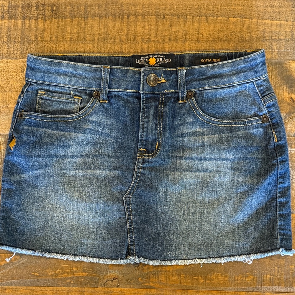 Lucky Brand Girl’s Distressed Denim Mini Skirt